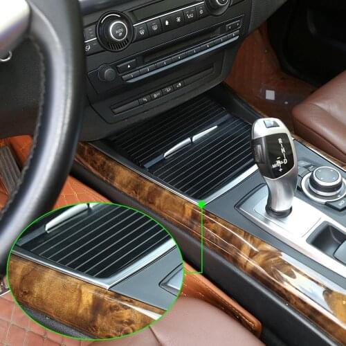 1pcs ABS Interior Car Cup Holder Frame Sticker Trim for BMW X5 E70 2008-2013 Car Center Console Frame Decoration Car Accessories