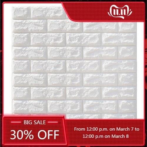 70*77cm 3D Brick Wallpaper Removable Peal and Stick PE Foam Wall Sticker for Living Room Home Office Decor