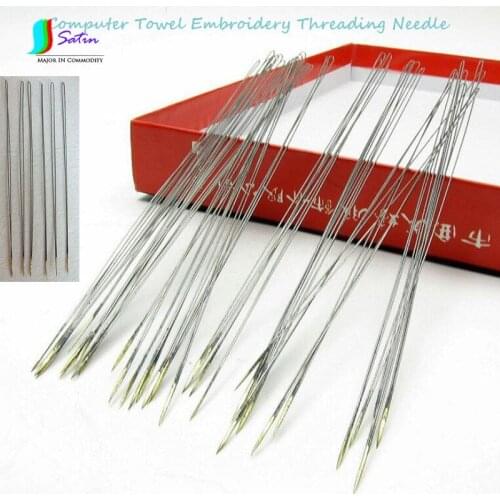 Wholesale Towel Embroidery Threading Needle Fine 20cm,Towel Embroidery Machine Accessory Threading Needle S0292H