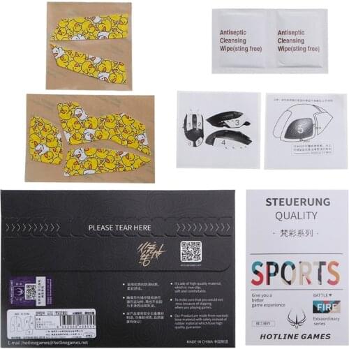 Original Hotline Games Mouse Skates Side Stickers Sweat Resistant Anti-slip Grip Tape for logitech G502 Mouse[Cute Duck]