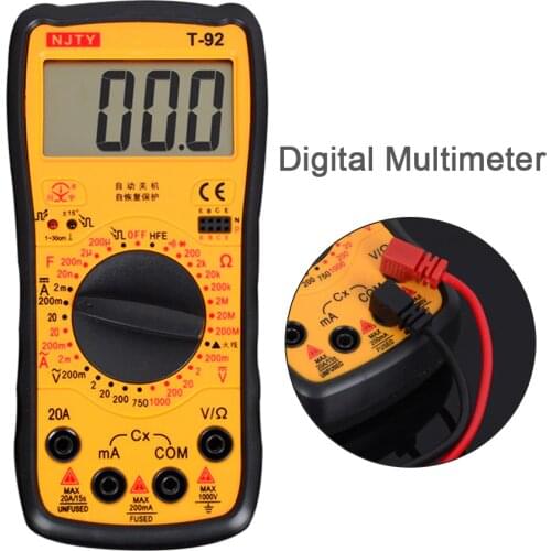 Professional Multimeter AC DC Voltage Current Resistance Capacitance HFE Diode Tester Multimeter Digital Display with Buzzer