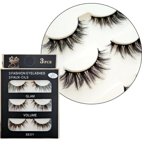 3pairs Lashes QSTY False Eyelashes Natural Multipack High Quality Handmade Eyelashes Winged Upper Lashes Fashion Lashes