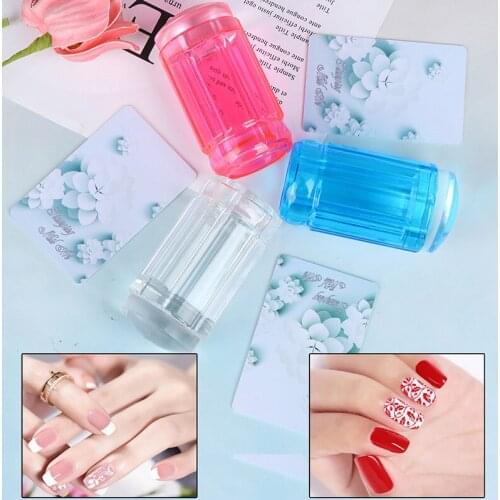 Stamper Transparent Nail Stamp Scraper Polish Print Transfer Nail Stamper Tools
