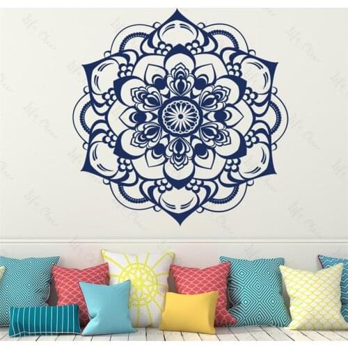 Bohemian Style Yoga Wall Sticker Mandala Flower Bedroom Floral Mural Wave Mobile Home Living room Bedroom Decoration Design