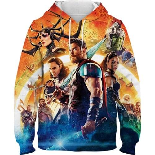 Marvel Autumn Thor Hoodie Mens Womens Childrens Fashion Casual Sweatshirt 3D Print Pullover Street Hip Hop Harajuku Tops