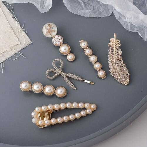 Trendy Charms Hairpin Sets For Women Trend 2020 New Jewelry Fashion 6pcs Hair Clip Feather Scissors Hair Accessories