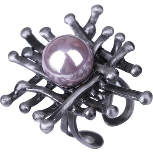 Women Lady Colorful Beaded Party Rings Geometric Open Rings Jewelry For New Year Gifts