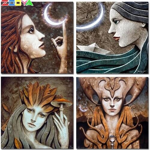 Zooya New 2019 Diamond Painting Full Drill Square/Round Rhinestones Diamond Embroidery Cross Stitch Mosaic Girl Cartoon A0046