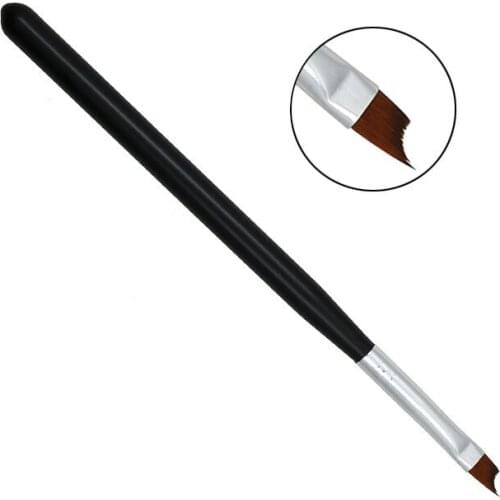 1pc French Tip Nail Brush Silver Black Handle Half Moon Shape Acrylic Painting Drawing Pen Manicure Nail Art Tool