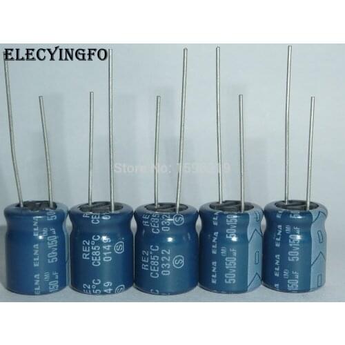 10pcs 150uF 50V150uf ELNA RE2 Series 10x12.5mm 50V150uF Audio capacitor
