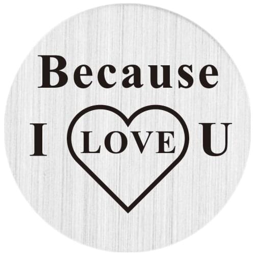 "Because I Love You" Stainless Steel 22mm Plates Charm For 30mm Floating Lockat 10PCS