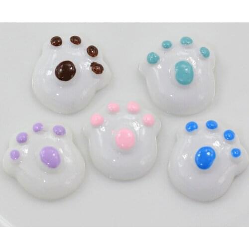100/50pcs Kawaii Simulation Miniature Resin Pet Dog Paw Print Bone Flatback Cabochon Art Supply Decoration Charm Craft DIY
