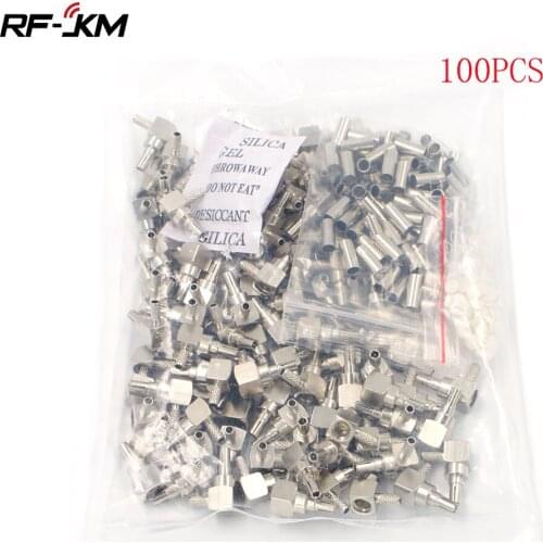 100pcs/lot CRC9 Male Plug Right Angle Crimp RF Connector For RG174 RG178 RG316 LMR100 Cable