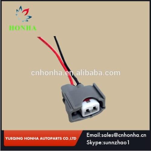 2 Way Female Fuel Injector Wire harness Auto Electrical 850cc Connector 90980-11875 6189-0611 with 20cm 16AWG black and red wire