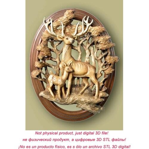 3d STL Model for CNC Router Engraver Carving Machine Relief Artcam Aspire Reindeers CNC files (ES)