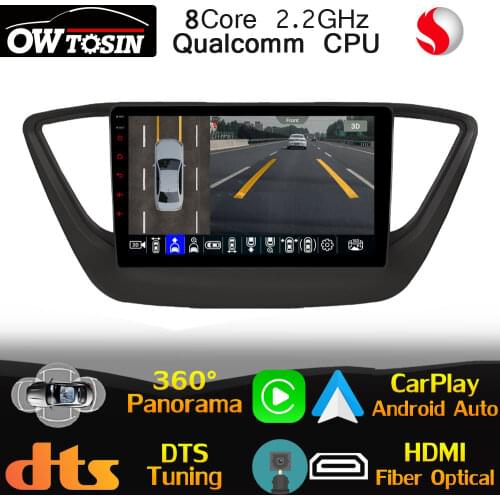Qualcomm 8Core Android For Hyundai Verna Solaris Accent 2016-2020 Car Multimedia Player Stereo GPS 360 Camera CarPlay Auto HDMI