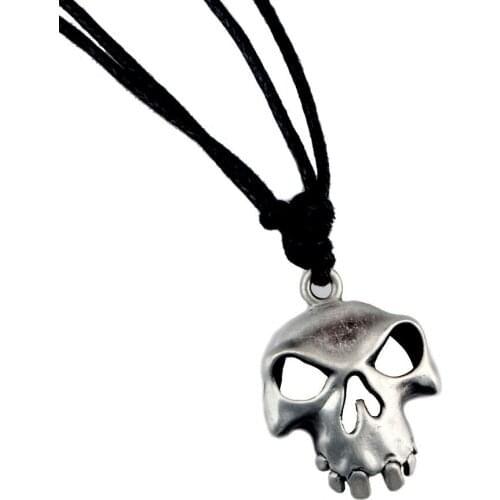 Retro Hip-hop Punk Coin Charms Keychains Zinc Alloy Skull Head Pendant Necklaces for Women Men Halloween Gifts Can Dropship