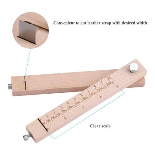 Wood Adjustable Strip and Strap Cutter Craft Tool Leather Hand Cutting Tools