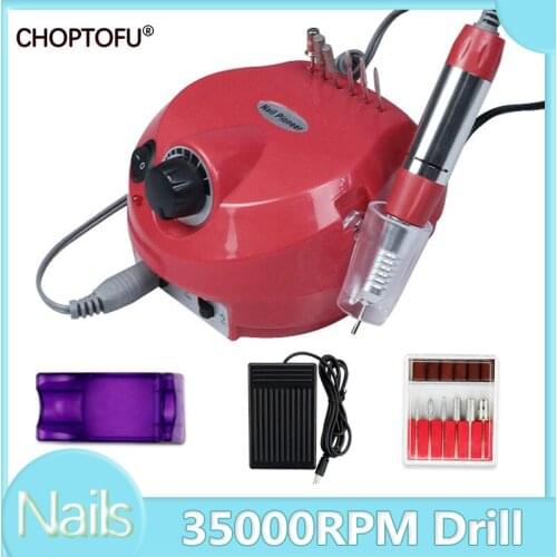 32W Electric Nail Drill Machine 35000RPM Micromotor Nail Polisher 5Colors Nail Drill Milling Cutter Nail File Drill Bit Tool Kit