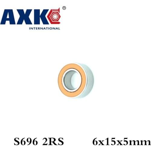 Axk 6x15x5 S696 2rs Cb Abec7 6x15x5mm Stainless Steel Hybrid Ceramic Ball Bearing