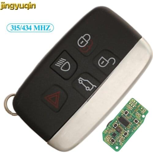 Jingyuqin Remote Car Key Fob Control 315/434MHZ For Jaguar F-Type XE XJ XF XK 2013-2017 5 Buttons Smart Non-Keyless Entry