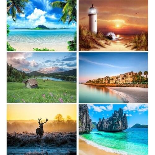 GATYZTORY Natural Scenery DIY Painting By Numbers On Canvas Oil Pictures For Adults Acrylic Coloring By Number Frame Home Decora