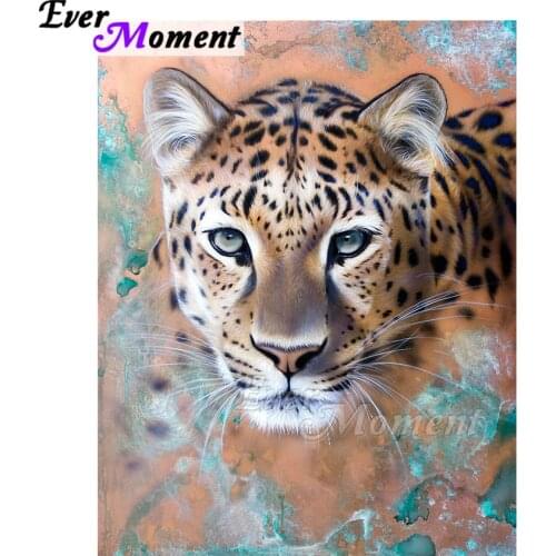 Ever Moment Diamond Painting Leopard 5D DIY Handmade Full Square Drill Picture Of Rhinestone Diamond Embroidery Decor ASF1577