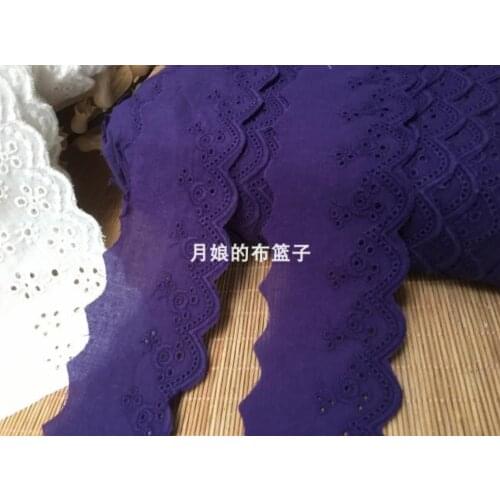 2 Meters Width 6cm Purple 100% Cotton Lace Trim Ribbon Handmade Lace Fabric Patchwork DIY Clothing Garment Sewing Accessories