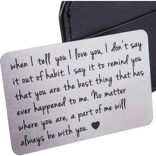 Fashion Wallet Insert Card for Men Husband From Wife Girlfriend Boyfriend Birthday Valentines Day Gifts for Him Groom Bride