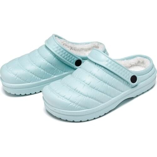 Mens Home Clogs 2021 New Winter Garden Slippers Plush Warm Lining Woman House Warm Clogs High Quality Women Shoes Anti-slip