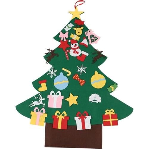 DIY Felt Christmas Tree Set Kit with 30Pcs Removable Ornaments Felt Xmas New Year Toys Decorations Home Decor