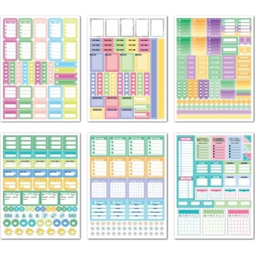 Planner Stickers Scrapbooking Journal Supplies Diary Stickers for Notebooks Diary Decorating Office Stickers M17F