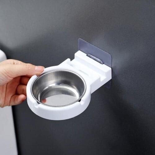 Stainless Steel Wall-mounted Ashtray Waterproof Non-marking Sticker Cigarette Storage Rack Bathroom Toilet Storage Shelf
