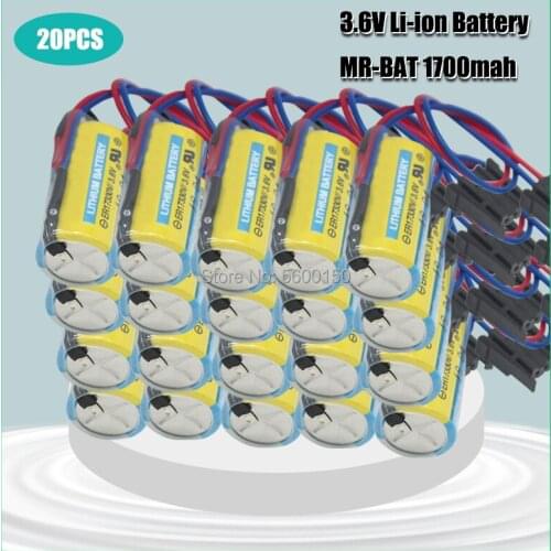 20PCS NEW 1700mAh MR-BAT ER17330V ER2/3A 17330 3.6V PLC Battery Lithium Batteries Servo PLC Battery For CNC Machine Tools