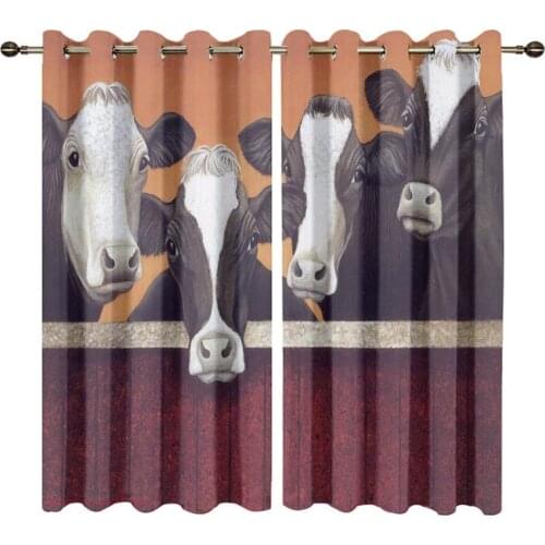 Customized Window Curtains For Bedroom Modern Cow Print Curtains For Living Room High Density Fabrics Window Shade
