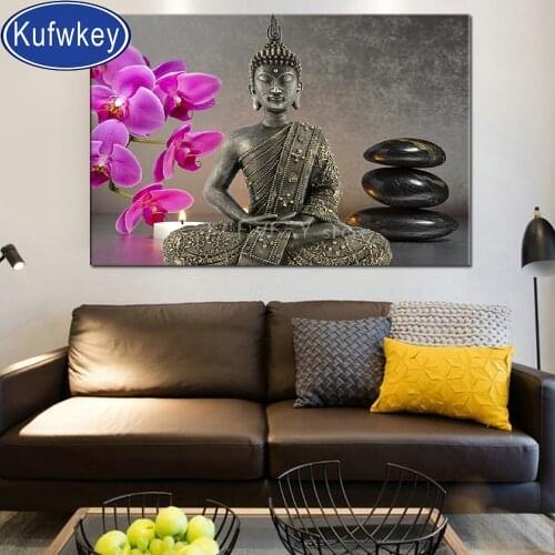 Orchid buddha stone 3d Diamond Embroidery DIY Diamond Painting Cross Stitch Kits full square/round Diamond Mosaic 5 d