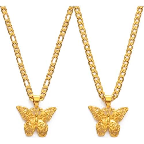 Anniyo Butterfly Necklaces Women Gold Color Butterfly Pendant Jewelry Foot Chain African Arab and Middle Eastern #006209C