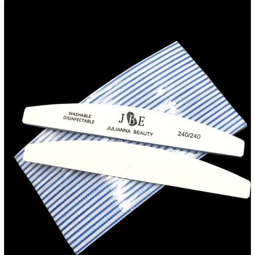 50pcs Boat White Nail File Sanding Files High Quality Nail 240/240 Grit Moon Style Professional Nail Buffer Accessories