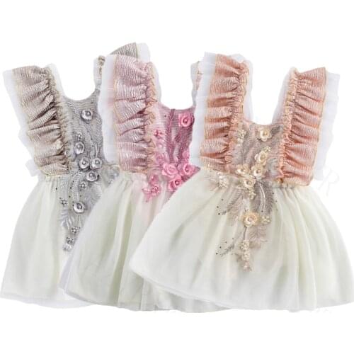 Newborn Baby Girls Dress for Girls Birthday Fashion Princess Baby 3D Flower Tulle Lace Dress Infant Clothing Toddler Dresses