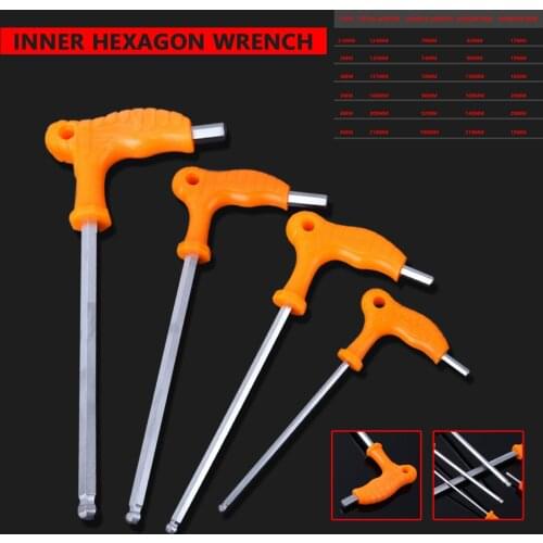 Durable Ball End Hex Wrench Allen Key Hand Tools Metric Allen High-Carbon Steel T Handle 2.5mm-8mm Hexagon Keys