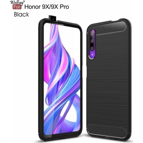 Wolfsay Anti-knock Case For Huawei Honor 9X Case Soft TPU Brushed Case For Huawei Honor 9X Phone Fundas Coque Honor 9X HLK-AL00