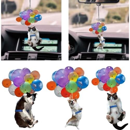 Handmade Cute Car Hanging Ornament with Colorful Balloons Car Interior Decor