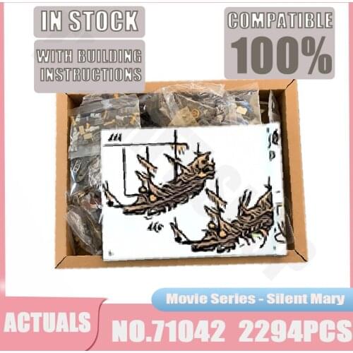 Movie Series Silent Mary Ship Pirates of Caribbean Model 16042 Building Blocks Bricks Educational Toys for Birthday Gifts 71042