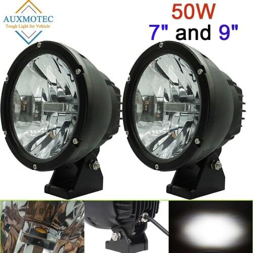 50W Spot Led Work Driving Light 12V 24V Off-road Round Cannon Light for 4X4 4WD ATV UTV Truck Pickup Spot Beam SUV Boat Offroad