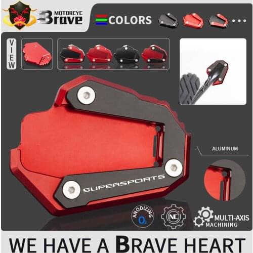 SuperSport-S Motorcycle CNC Foot Side Stand Pad Plate Kickstand Enlarger Support Extension For Ducati Supersport S 2017 - 2020
