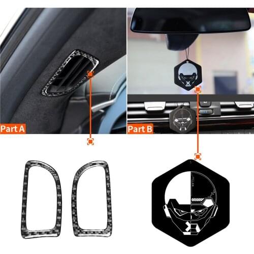 Carbon Fiber Dashboard Side Air Outlet Sticker For Chevrolet Corvette C7 2014-2019