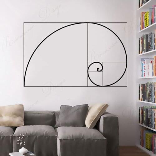 Golden Ratio Geometry Math School Wall Stickers Vinyl Home Decoraiton Kids Childrens Teens Reading Room Decals Murals 4347