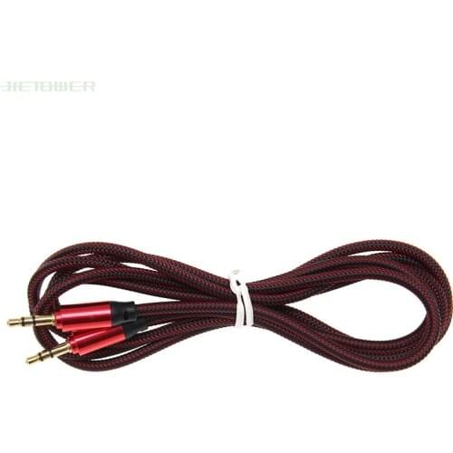 1.8m Jack Audio Cable 3.5 mm to 3.5mm Aux Cable Male to Male Kabel Gold Plug Car Cord for iphone 7 Samsung for speaker 500pcs