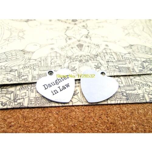 10pcs-stainless steel Charms "daughter in law " DIY Charms Pendants for necklace/bracelet/keychain DIY jewelry