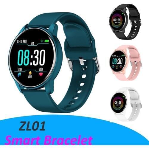 20pcs ZL01 Fitness Smart Bracelet Blood Pressure Heart Rate Monitor Colorful Touch Screen Smart Band Wristband Step Counter